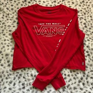 Red and white vans size medium long sleeve